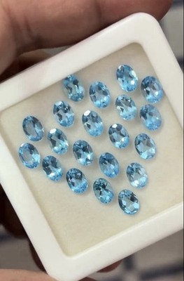 10cts 100% natural top quality 6x4 blue topaz oval shape Setting Size !!