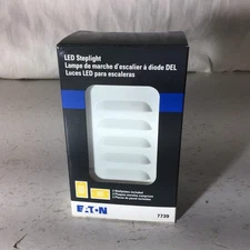 EATON LED Steplight (2 Wallplates) White 7739W-BX-LW - Lot of Four