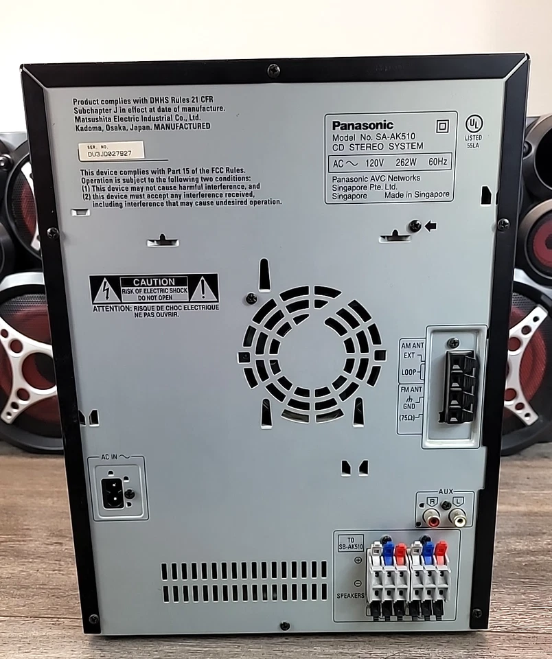 Panasonic SA-AK510 Stereo Sys. 5 Cd's mp3 Dual Cassette No Remote Tested Read - Image 4 of 4