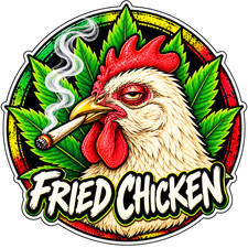 Funny Chicken Sticker Fried Chicken Rooster Vinyl Decal Round Cartoon