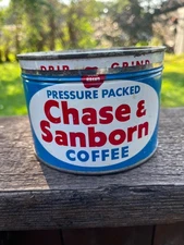 Vintage Chase & Sanborn Coffee Regular Grind  1 lb Tin NewYork NY