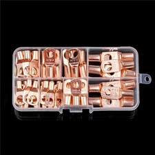 60/140Pcs Copper Cable Lug Kit Bolt Hole Battery Cable Ends Terminal Connectors