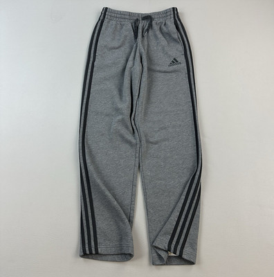 Adidas Essentials Pants Mens Small Gray Black 3 Stripe Jogger Sweatpants Active