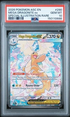 2026 POKEMON ASCENDED HEROES SPECIAL ILLUSTRATION RARE MEGA DRAGONITE EX PSA 10