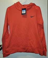 NWT Read NIKE Funnel Neck Hoodie Pullover Orange/Coral Women s Size Medium