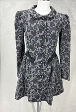 Betsey  Johnson Coat Baroque Bow Structured Peplum Victorian SteamPunk