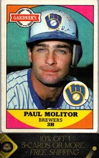 1983 Topps Gardner's Bakery Milwaukee Brewers Paul Molitor #11 Excellent