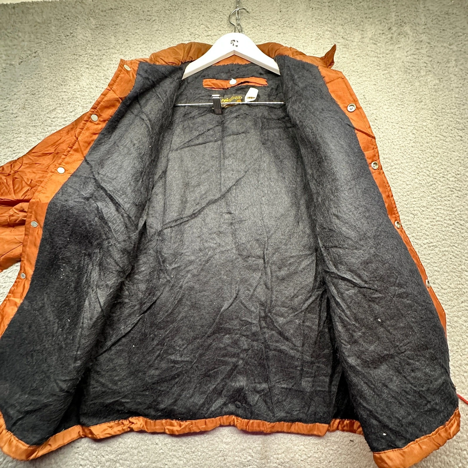 Vintage 70s 80s Swingster asgrow Coach Snap Button Lined Jacket Mens Large Brown image 8