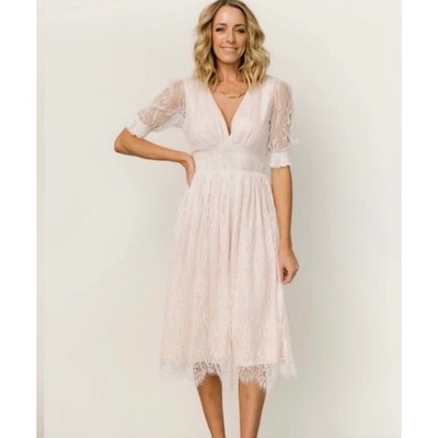 Baltic Born Elaina Lace Midi Dress Women Medium Fairy Floral Wedding Romantic