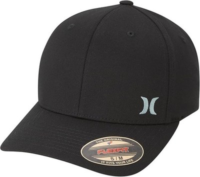 Men's Hat - Curved Brim Stretch Fitted Cap, Size Small-Medium, Black