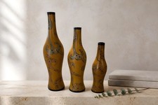 Set of three contemporary ceramic vases 23.5”,19.5”, 15.5”