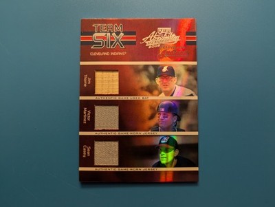 2005 Playoff Absolute Memorabilia Team Six Materials Jim Thome Victor Martinez
