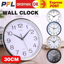 Wall Clock Quartz Round Wall Clock Silent Non Ticking Battery Operated 12 Inch