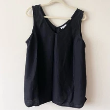 Avenue Linen Blend Sleeveless Top Woman’s size 18-20 Black