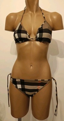 Burberry Brit Bikini Set Neu Dunkel Trench Karo Gr. M Neu Mit Etikett