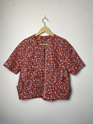 COS Women's Red Structured Short Sleeve Top with Zip - Size EU36 / S - VGC! - Picture 3 of 16