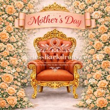 Happy Mother's Day 10x10 8x8 Backdrop Banner Thin Premium Polyester Fabric 008 