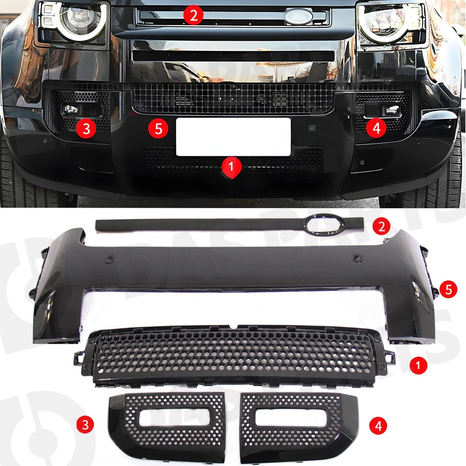 Gloss Black Bumper Cover Trim Body Kits  2020-2023 Land Rover Defender 90 110 Foto 2 de 4