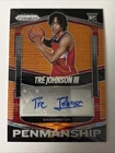 Tre Johnson III 2025-26 Panini Prizm RC Orange Pulsar /99 Rookie AUTO #PEN-TRE