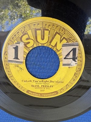 Elvis Presley Baby Let's Play House 1955 Sun 217 push marks U-143x Etched RARE