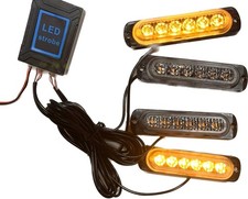 4 x amber hazard emergency strobe LED lights flashing recovery truck van remote