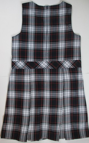 LANDS END Evergreen/White Plaid School Uniform Jumper Dress Girls 10 NEW - Picture 2 of 4