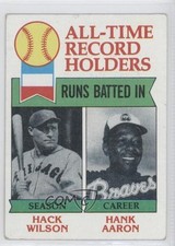 1979 Topps All-Time Record Holders Hank Aaron Hack Wilson (Runs Batted In) 2u3