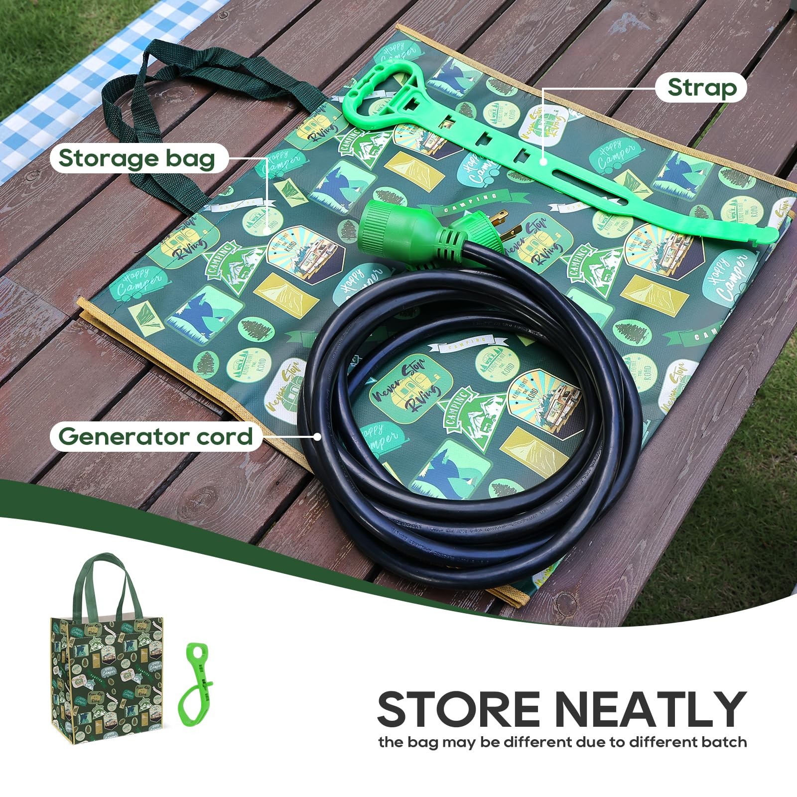 RVGUARD 4 Prong 30 Amp 10 Foot Generator Extension Cord, NEMA L14-30P/L14-30R...