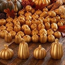 80 Pcs Mini Pumpkins for Crafts, Thanksgiving Decor, Harvest Mix