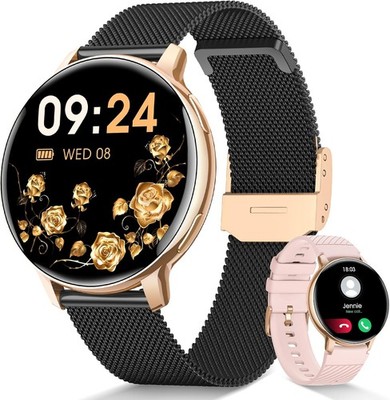 Smartwatch Damen Rund   Fitnessuhr, Schlaf-/Zyklus-Tracking, IP68