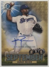 2023 Bowman Kumar Rocker Sights su settembre Superfractor Auto 1/1 Rangers