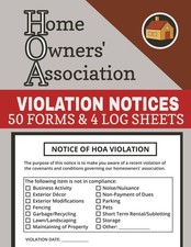 Home Owners' Association Violation Notices: HOA Warning Ticket Book