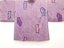 7658750: JAPANESE KIMONO / ANTIQUE HAORI / SILK / ALL SHIBORI / FLORAL PLANTS