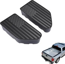 Black Stake Pocket Covers For Gmc Chevy Silverado 1500 2019-2026 Bed Rail Plugs.