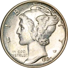 1934-P Mercury Dime - Full Split Bands