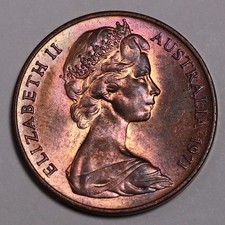 1971 Australia 2c  2 Cents Coin QEII Nicely Toned