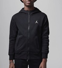 NWT Jordan Youth S Dri-FIT Sport Statement Hoop Full-Zip Hoodie 69 Cotton Black