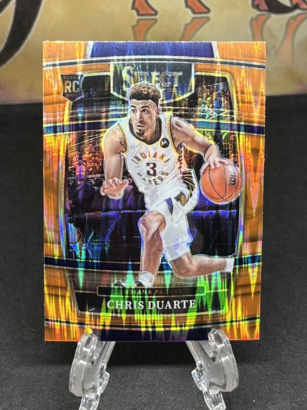 2021-22 Panini Select Chris Duarte RC #41 Orange Flash Prizm Indiana Pacers