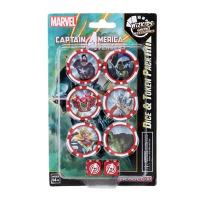 Marvel Captain America and The Avengers Two Dice and Six Action Token Pack