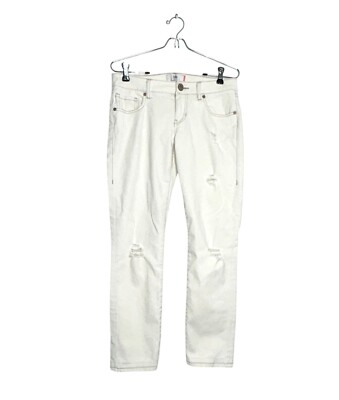 専用 2 CAbi Style #5089 Antique White Distressed Slim Boyfriend Jeans