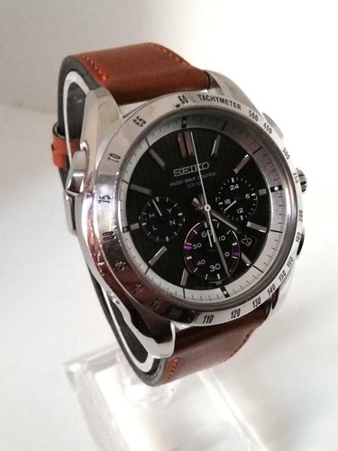 SEIKO BRIGHTZ Chronograph 8B82-0AE0 Radio Solar Men's Watch - Picture 4 of 10