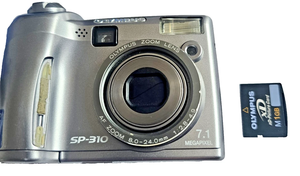 Olympus SP-310 7.1MP Digital Camera 3x Optical Zoom Silver - Box CD + More READ - Image 2 of 4