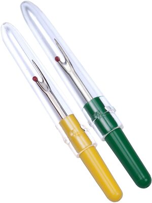 Nahttrenner Set: 2 Nahttrenner (Pfeiltrenner, Saumtrenner), 6,5 cm, grün + gelb