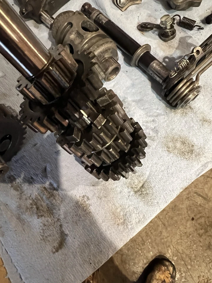 Kawasaki KX80 1989 juegos de cambios de transmisión tambor de cambio y horquillas de cambio Foto 3 de 4