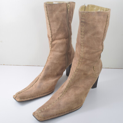 Jane Klain Design Damen Stiefel GR 39 Beige stöckelstiefel Cowboy Optik gebrauch