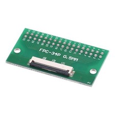 FPC Converter Board 34P 0.5mm on Socket Side, Back 1.0mm, to DIP 2.54mm