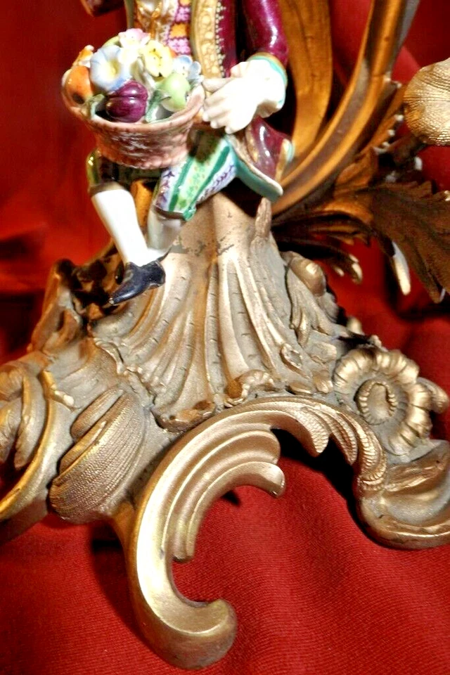 Excepcionalmente RARO 1830s MINTON HP Porcelana Bronce Candelabro PIEZAS DE LIBRO Foto 3 de 4