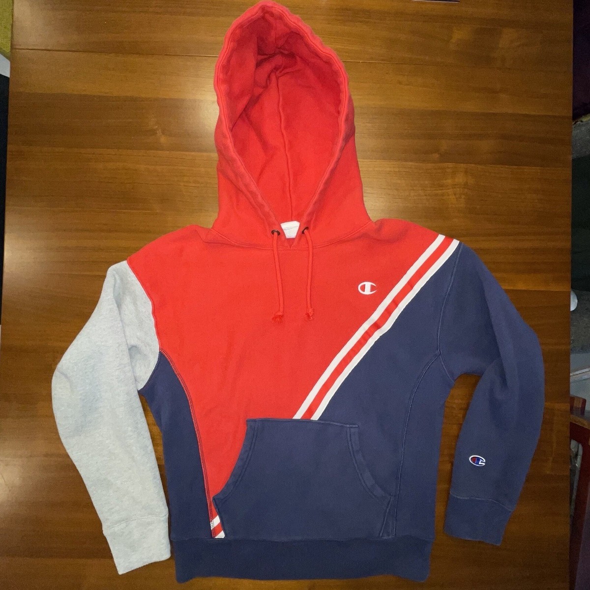 Vintage 90s Champion Reverse Weave Hoodie Size Medium Red