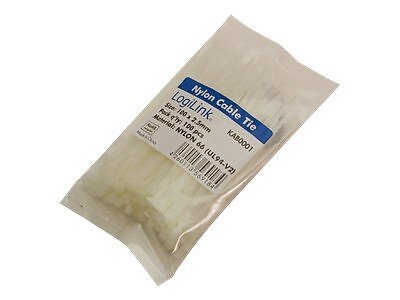 LogiLink Cable tie 10 cm (pack of 100) Cable tie PA66 100 pcs. KAB0001