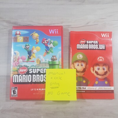 New Super Mario Bros Wii Nintendo Wii No Game Original Case and Manual Only 